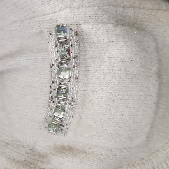 Apt 9 Wool Cotton Blend Ruffled Sweater Cardigan Size Medium - Picture 8 of 10